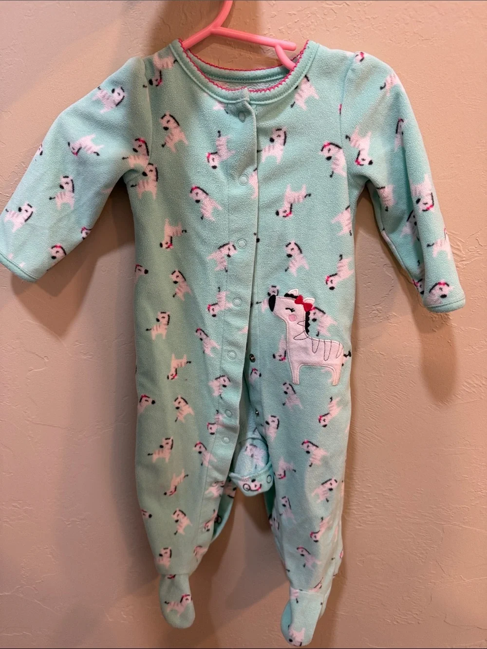Kids Fall-Themed pajama set - Coral & Cream - Unbranded